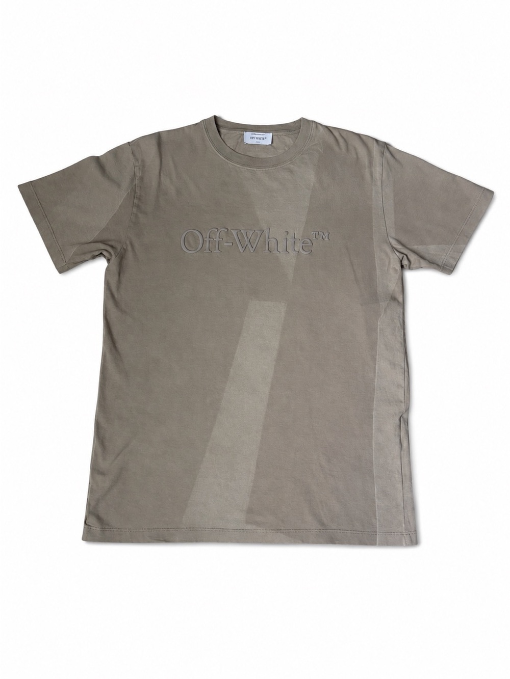 NWT Off-White SS22 Tonal Logo Garment Dyed Tee Brown Beige S